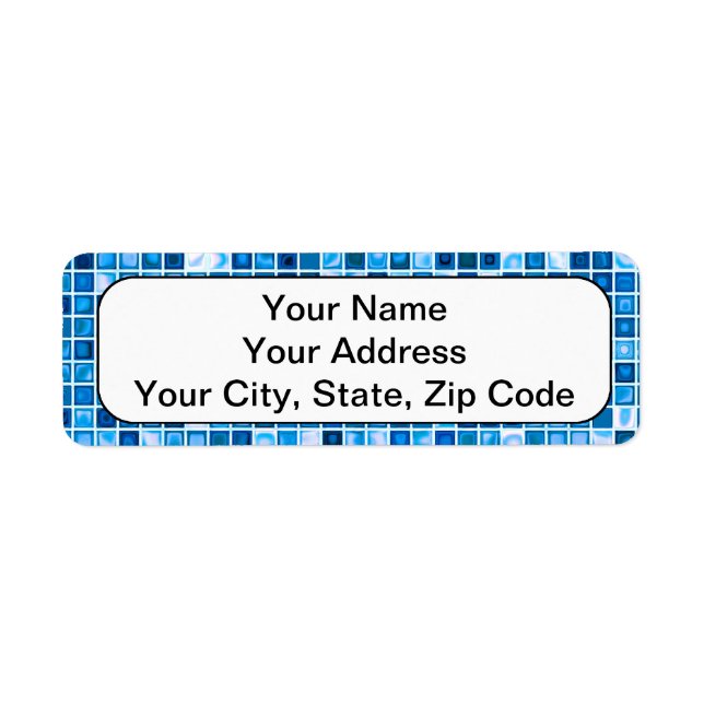 Shades Of Blue 'Watery' Mosaic Tiles Pattern (Front)