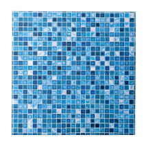 Shades Of Blue 'Watery' Mosaic Tiles Pattern