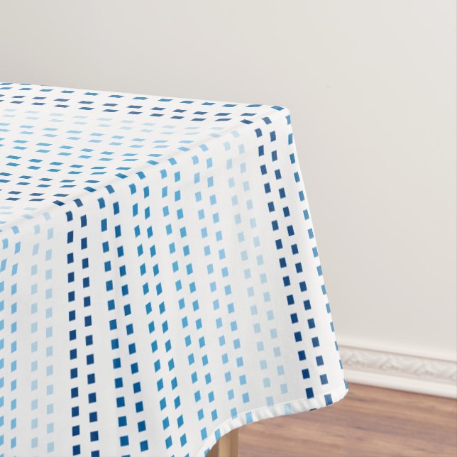 Shades of Blue with Changeable Background Colour Tablecloth (In Situ)
