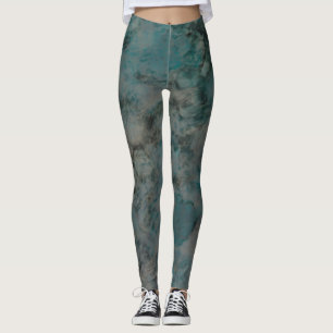 Shades of Blues Greens Blacks Leggings