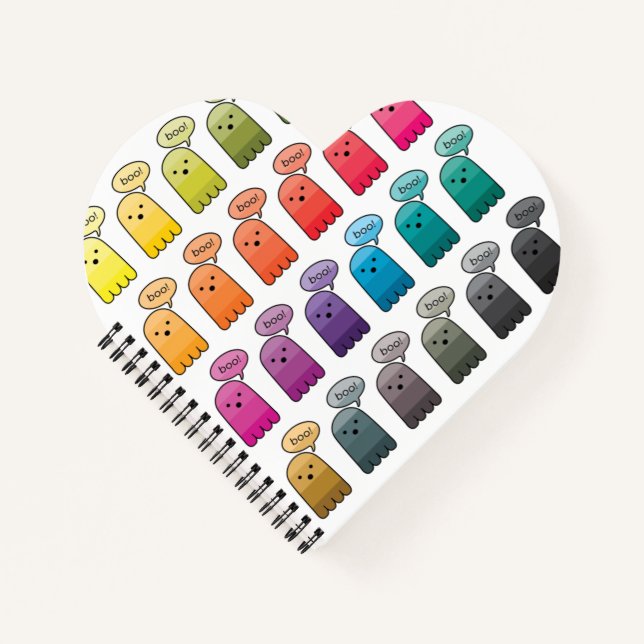 Shades of Boo Ghost Halloween Notebook (Front)