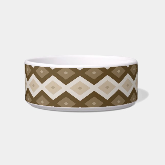 Shades of brown diamond pattern bowl (Front)