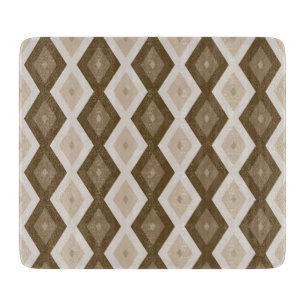 Shades of brown diamond pattern cutting board