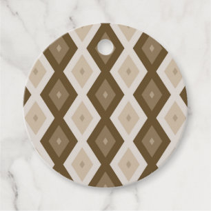 Shades of brown diamond pattern favour tags