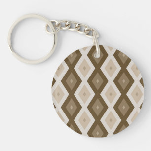 Shades of brown diamond pattern key ring