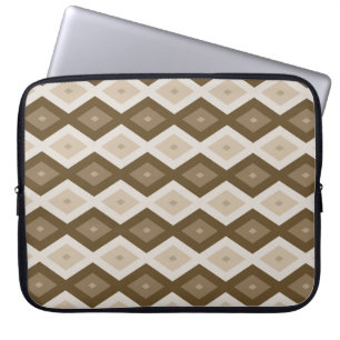 Shades of brown diamond pattern laptop sleeve