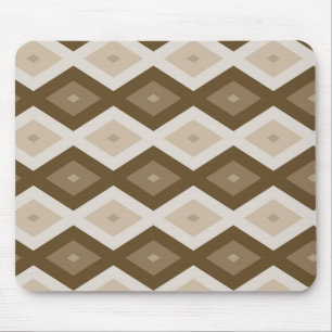 Shades of brown diamond pattern mouse mat