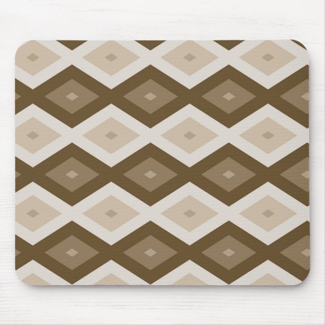 Shades of brown diamond pattern mouse mat (Front)