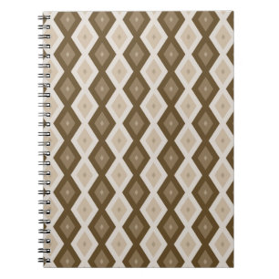 Shades of brown diamond pattern notebook