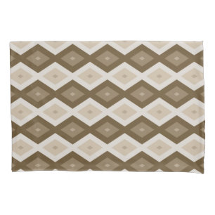 Shades of brown diamond pattern pillowcase