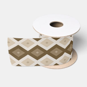 Shades of brown diamond pattern satin ribbon