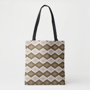 Shades of brown diamond pattern tote bag