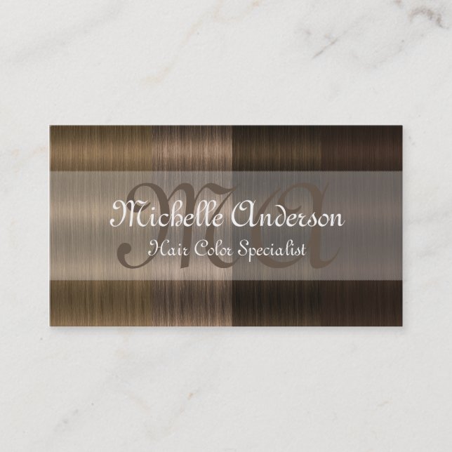 Shades of Brown Hair 2 Salon Business Cards (Front)