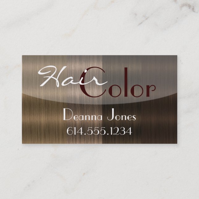Shades of Brown Hair 4 Colour Salon Business Cards (Front)
