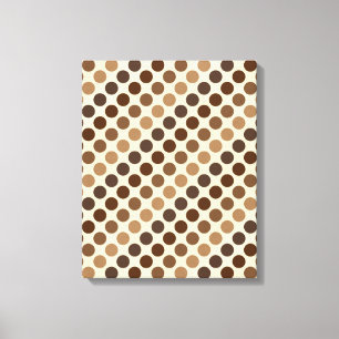 Shades of Brown Polka Dots by Shirley Taylor Canvas Print