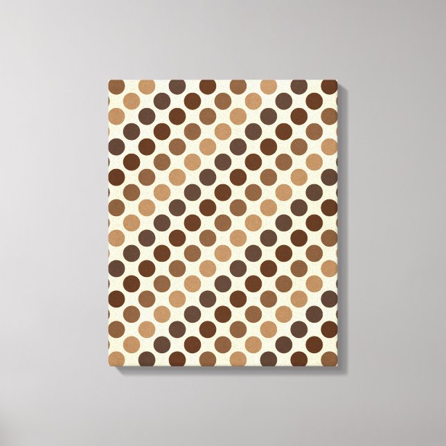 Shades of Brown Polka Dots by Shirley Taylor Canvas Print (Front)