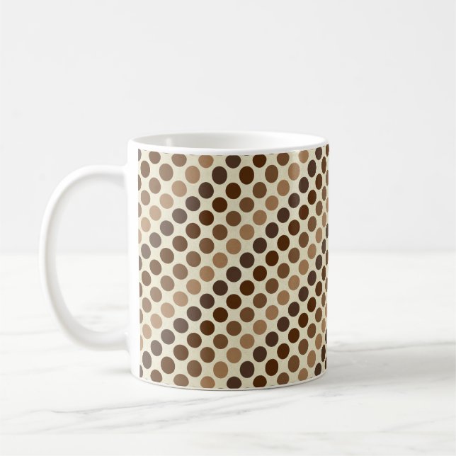 Shades of Brown Polka Dots by Shirley Taylor Coffee Mug (Left)