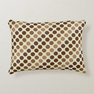 Shades Of Brown Polka Dots by Shirley Taylor Decorative Cushion