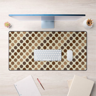 Shades of Brown Polka Dots by Shirley Taylor Desk Mat