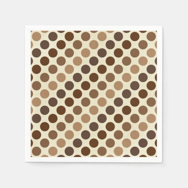Shades Of Brown Polka Dots by Shirley Taylor Napkin (Front)