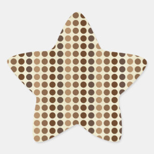 Shades of Brown Polka Dots by Shirley Taylor Star Sticker