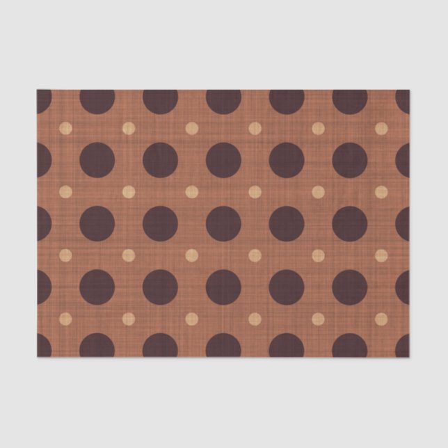 SHADES OF BROWN POLKA DOTS & PLAIDS TISSUE PAPER (Front)