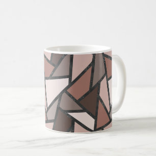 Shades of brown stained glass pattern coffee mug