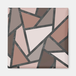 Shades of brown stained glass pattern magnet