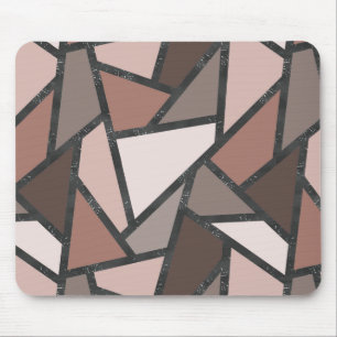 Shades of brown stained glass pattern mouse mat