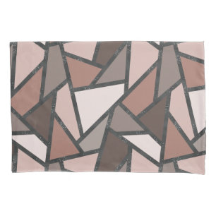 Shades of brown stained glass pattern pillowcase