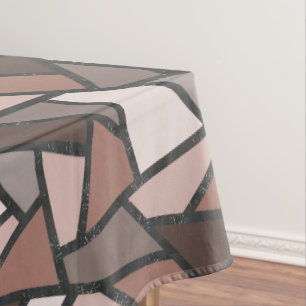 Shades of brown stained glass pattern tablecloth