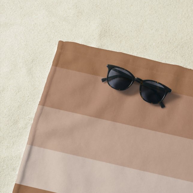 Shades of Brown Stripes Beach Towel (In Situ)