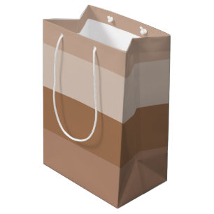 Shades of Brown Stripes Medium Gift Bag
