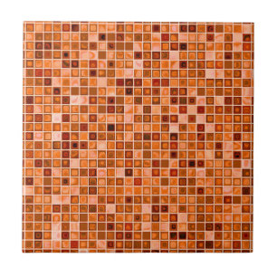 Shades Of Copper Tan 'Watery' Mosaic Tile Pattern