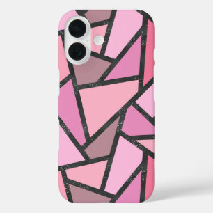 Shades of coral stained glass pattern iPhone 16 case