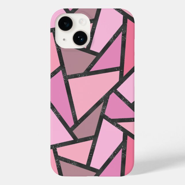 Shades of coral stained glass pattern Case-Mate iPhone case (Back)