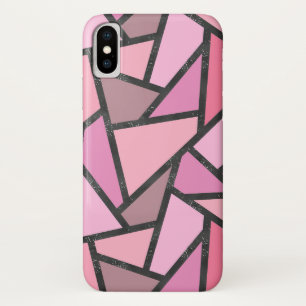 Shades of coral stained glass pattern iPhone x case