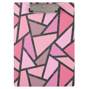 Shades of coral stained glass pattern clipboard