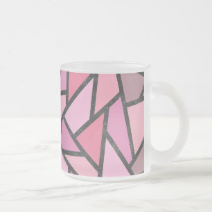 Shades of coral stained glass pattern frosted glass coffee mug
