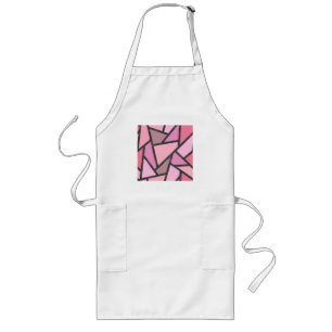 Shades of coral stained glass pattern long apron