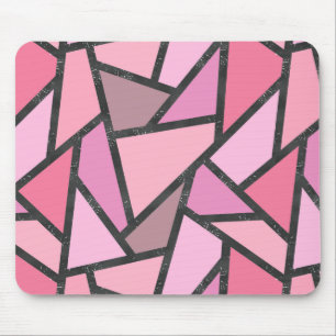 Shades of coral stained glass pattern mouse mat