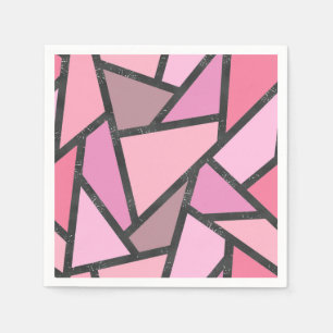 Shades of coral stained glass pattern napkin