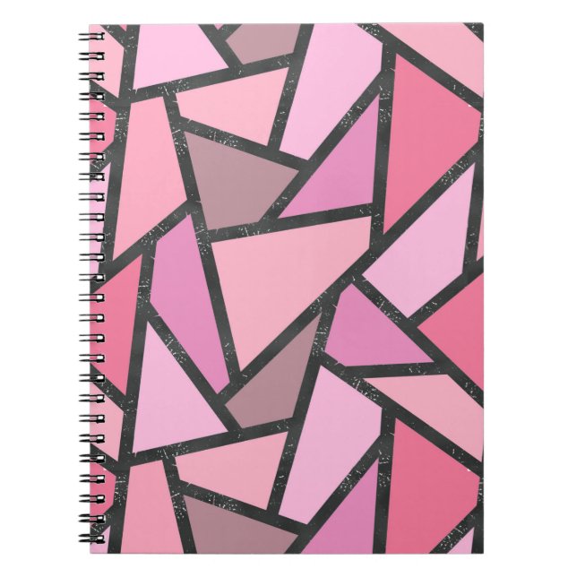 Shades of coral stained glass pattern notebook (Front)