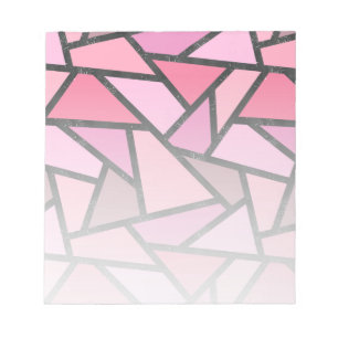 Shades of coral stained glass pattern notepad