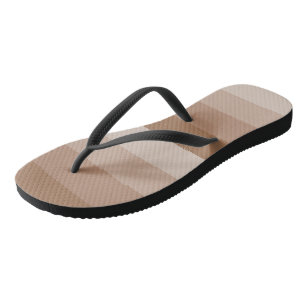 Shades of Creamy Brown Stripes Flip Flops
