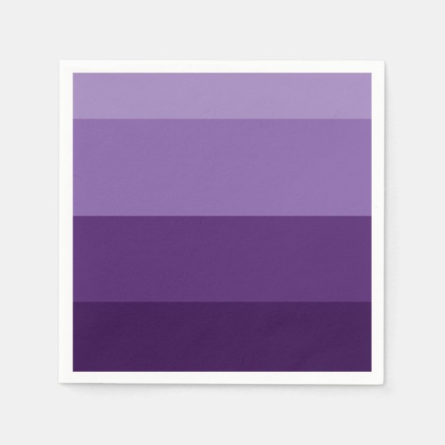 Shades of Dark and Light Purple Stripes Party Napkin (Front)