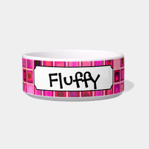 Shades Of Dark Pink 'Watery' Mosaic Tile Pattern Bowl