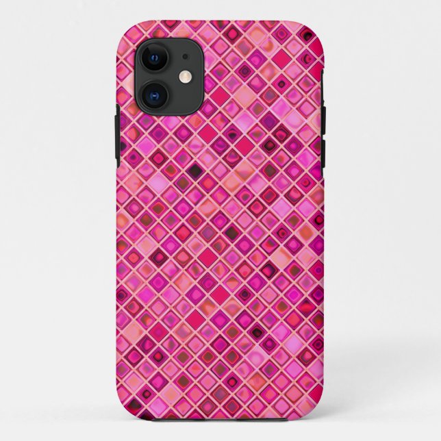 Shades Of Dark Pink 'Watery' Mosaic Tile Pattern Case-Mate iPhone Case (Back)