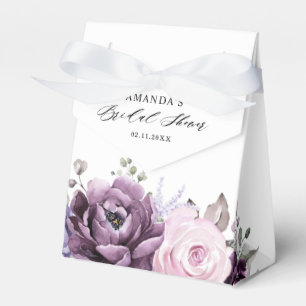 Shades of Dusty Purple Blooms Floral Bridal Shower Favour Box