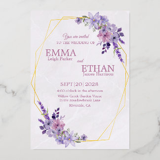 Shades of Dusty Purple Blooms Geometric Wedding 